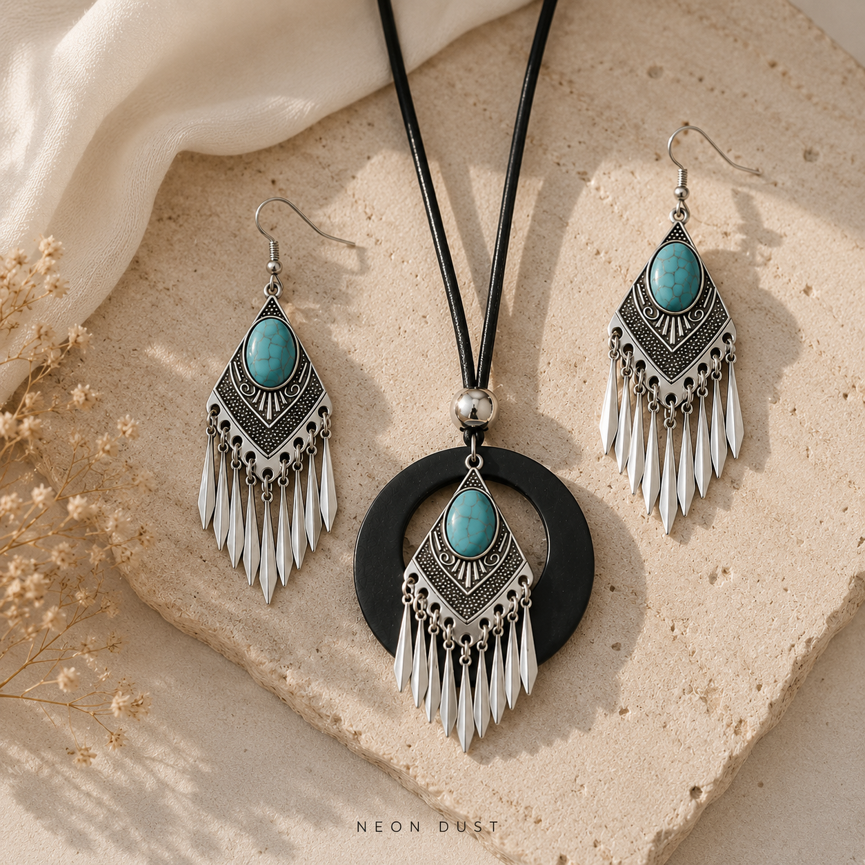 Turquoise Dust Fringe Set