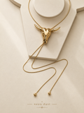 Golden Prairie Longhorn Necklace