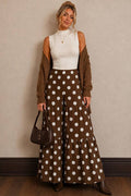 Tiered Polka Dot Wide Leg Pants