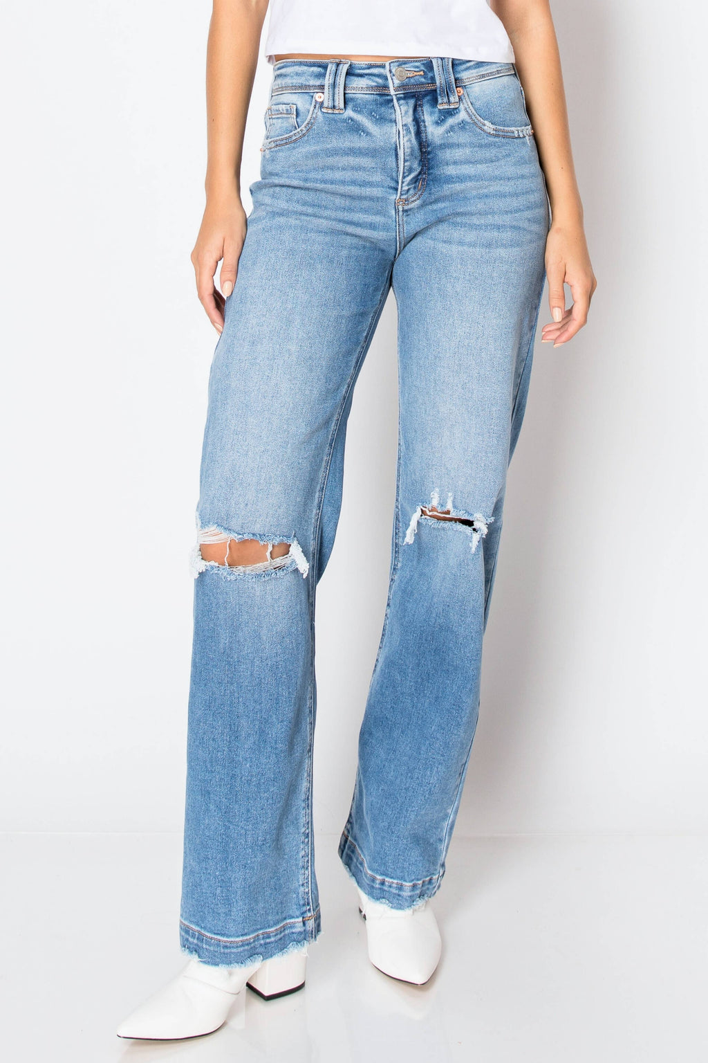 HIGH RISE TUMMY CONTROL  RELAXED STRAIGHT LEG JEANS