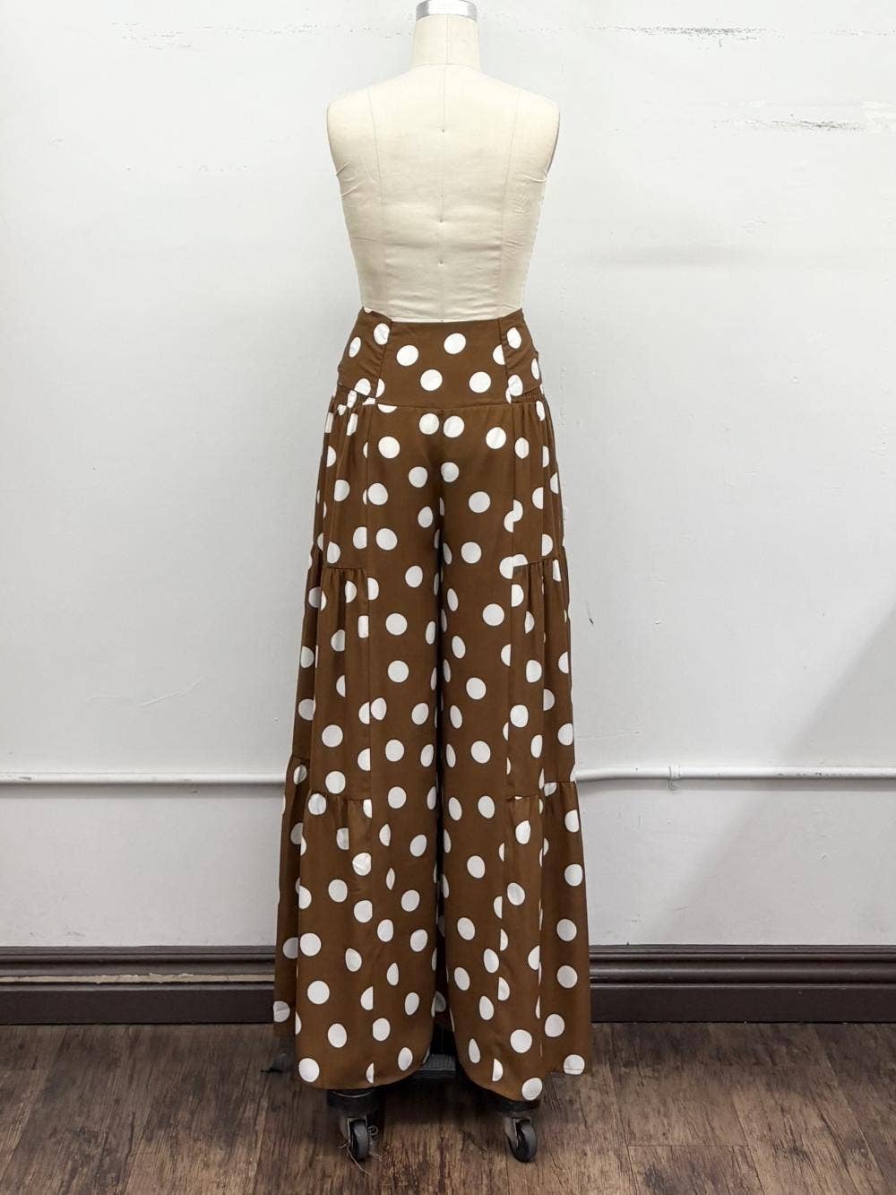 Tiered Polka Dot Wide Leg Pants