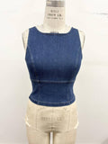 Sculpted Stretch Denim Tank Corset