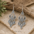 Silver Dust Chandelier Earrings