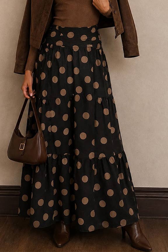 Tiered Polka Dot Wide Leg Pants