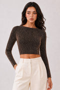 JT43499LBVS - LACE UP BACK CROP TOP