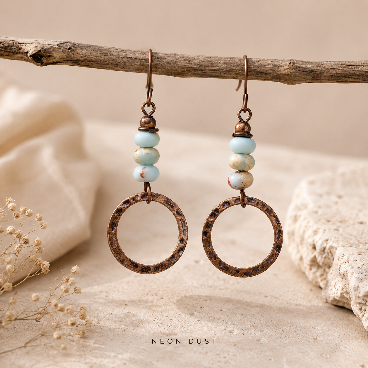 Dusty Sky Hoop Earrings