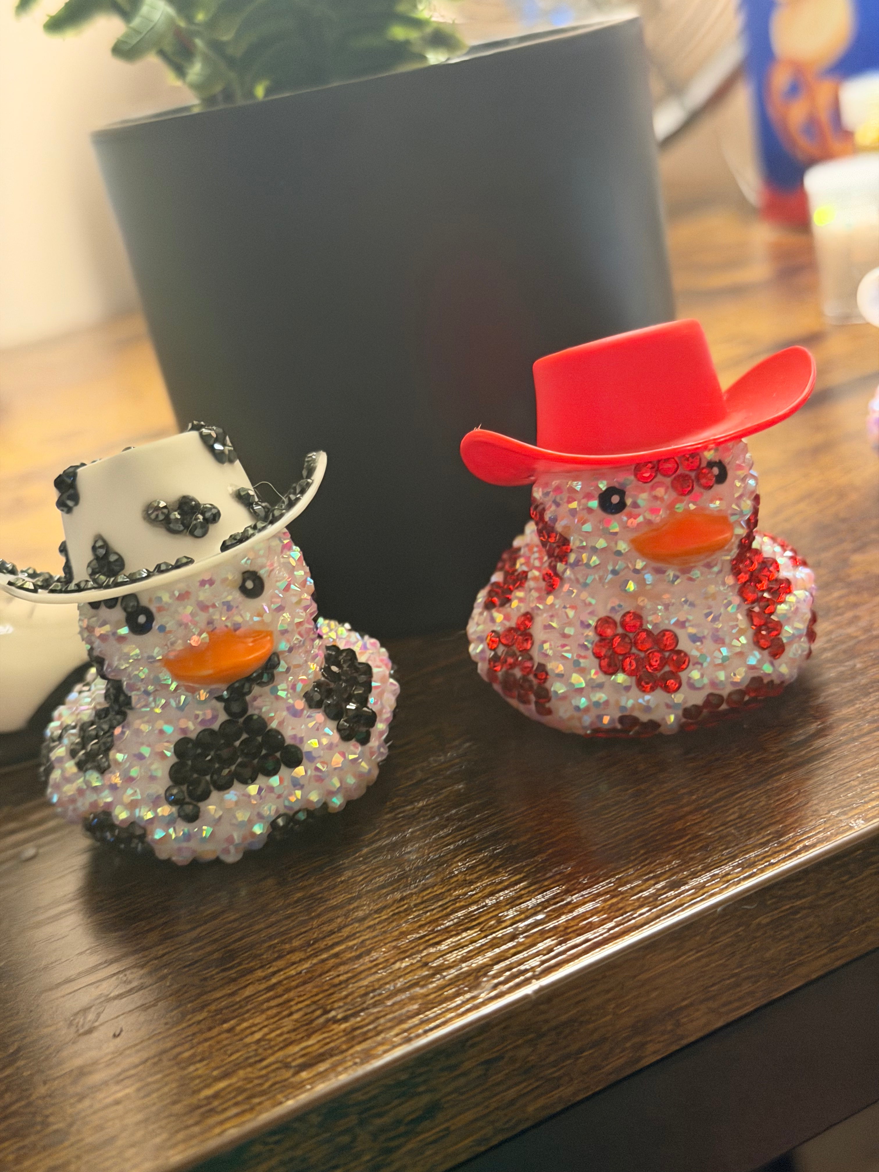 Cow Print Bedazzled Rubber Ducks