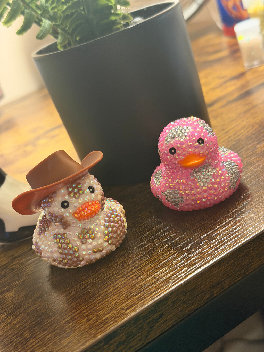 Cow Print Bedazzled Rubber Ducks