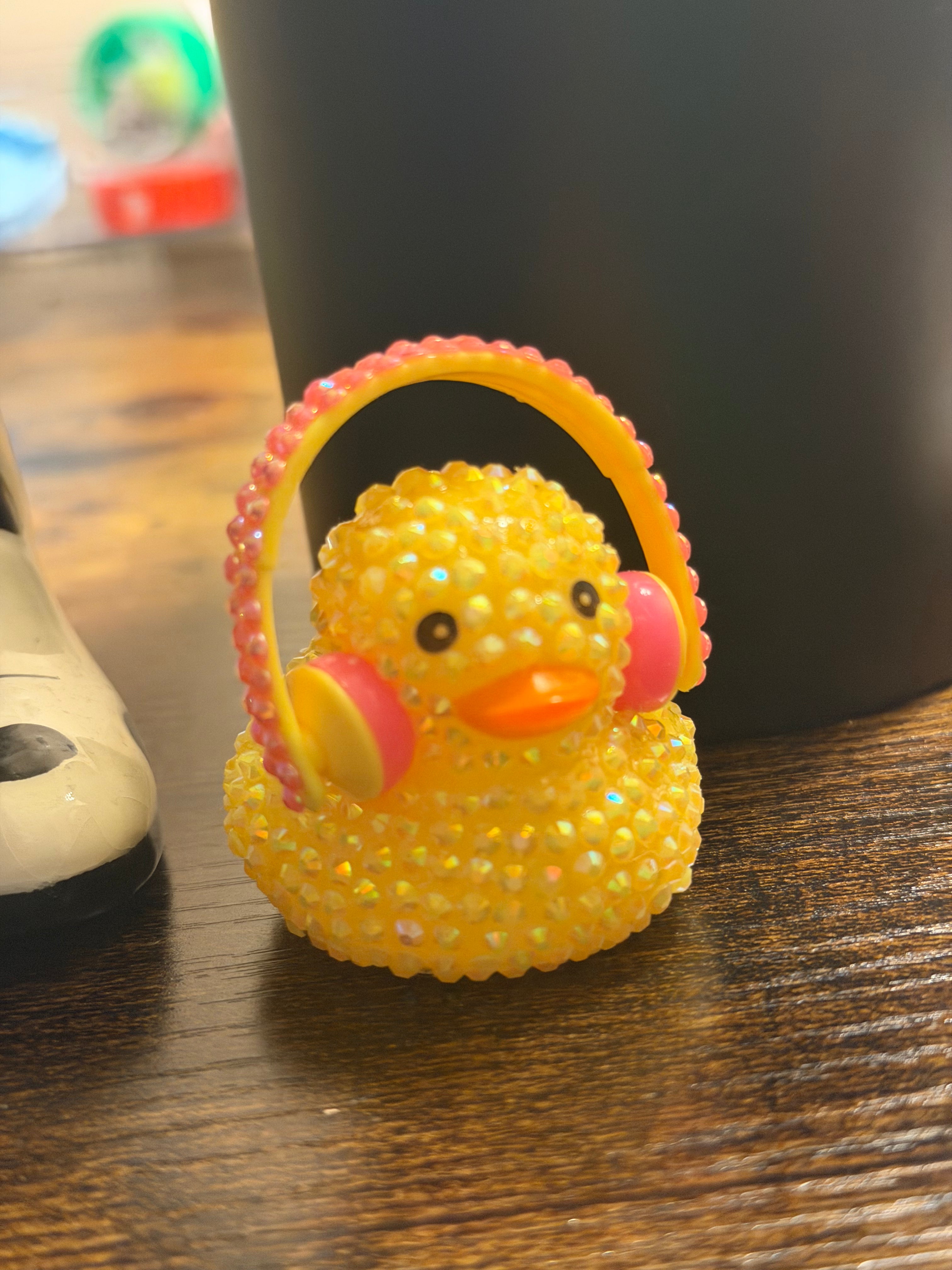 Bedazzled Rubber Duck with Headphnoes