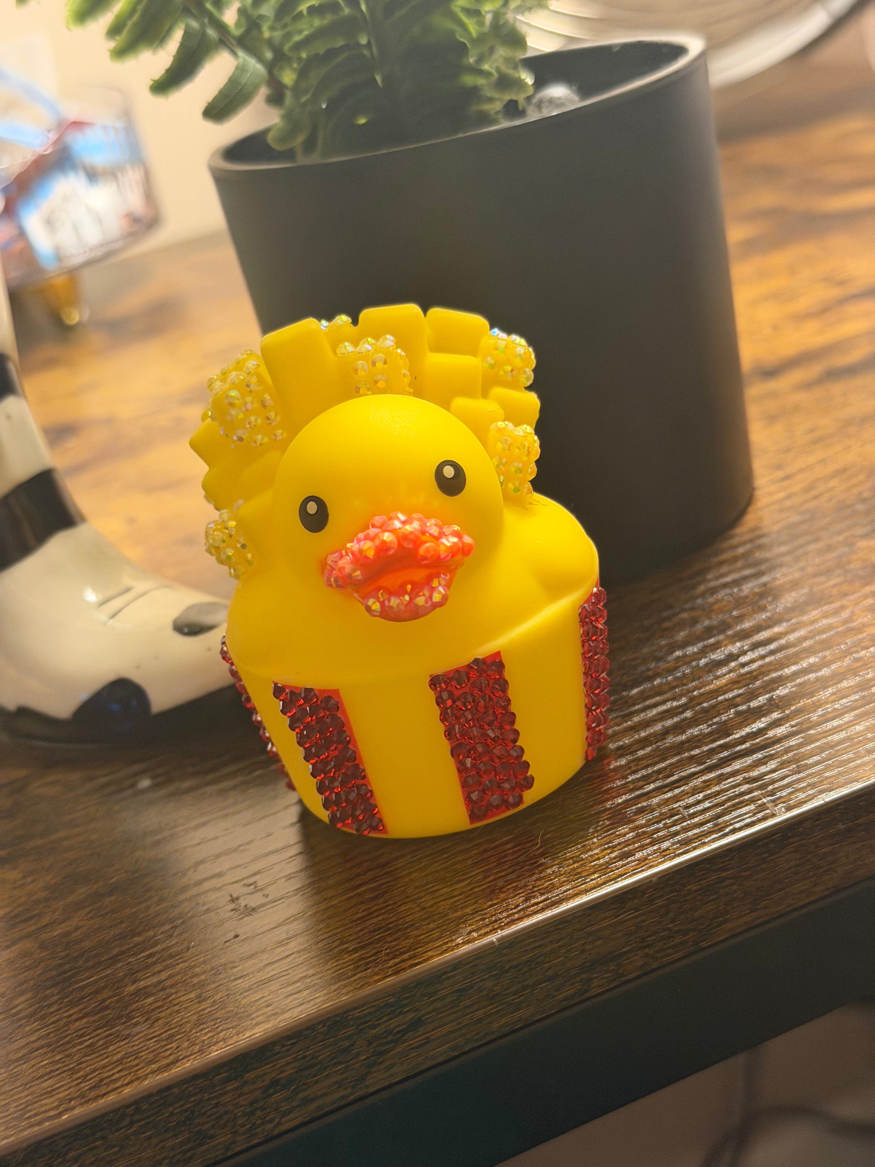 French Fry Bedazzled Rubber Duck