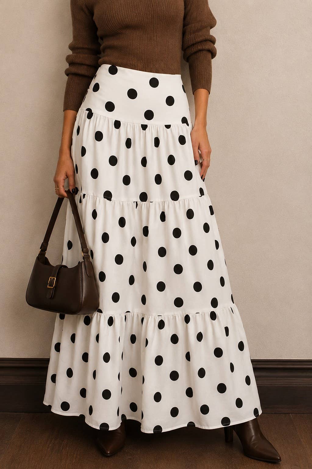 Tiered Polka Dot Wide Leg Pants