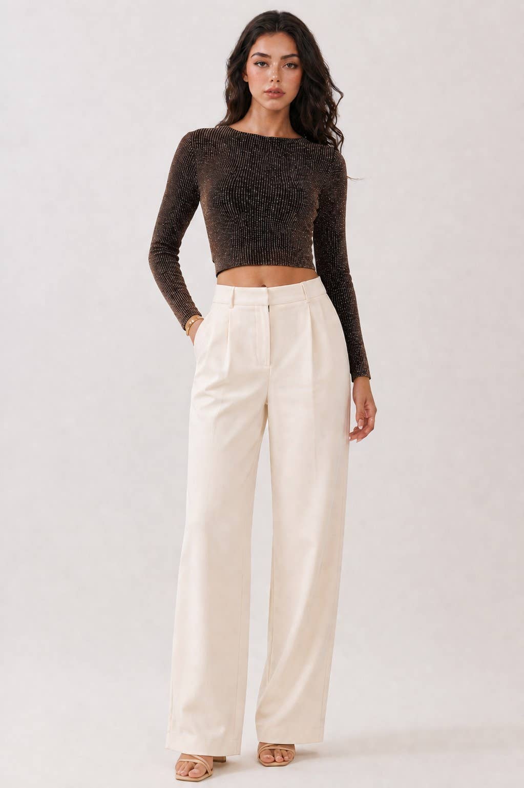 JT43499LBVS - LACE UP BACK CROP TOP