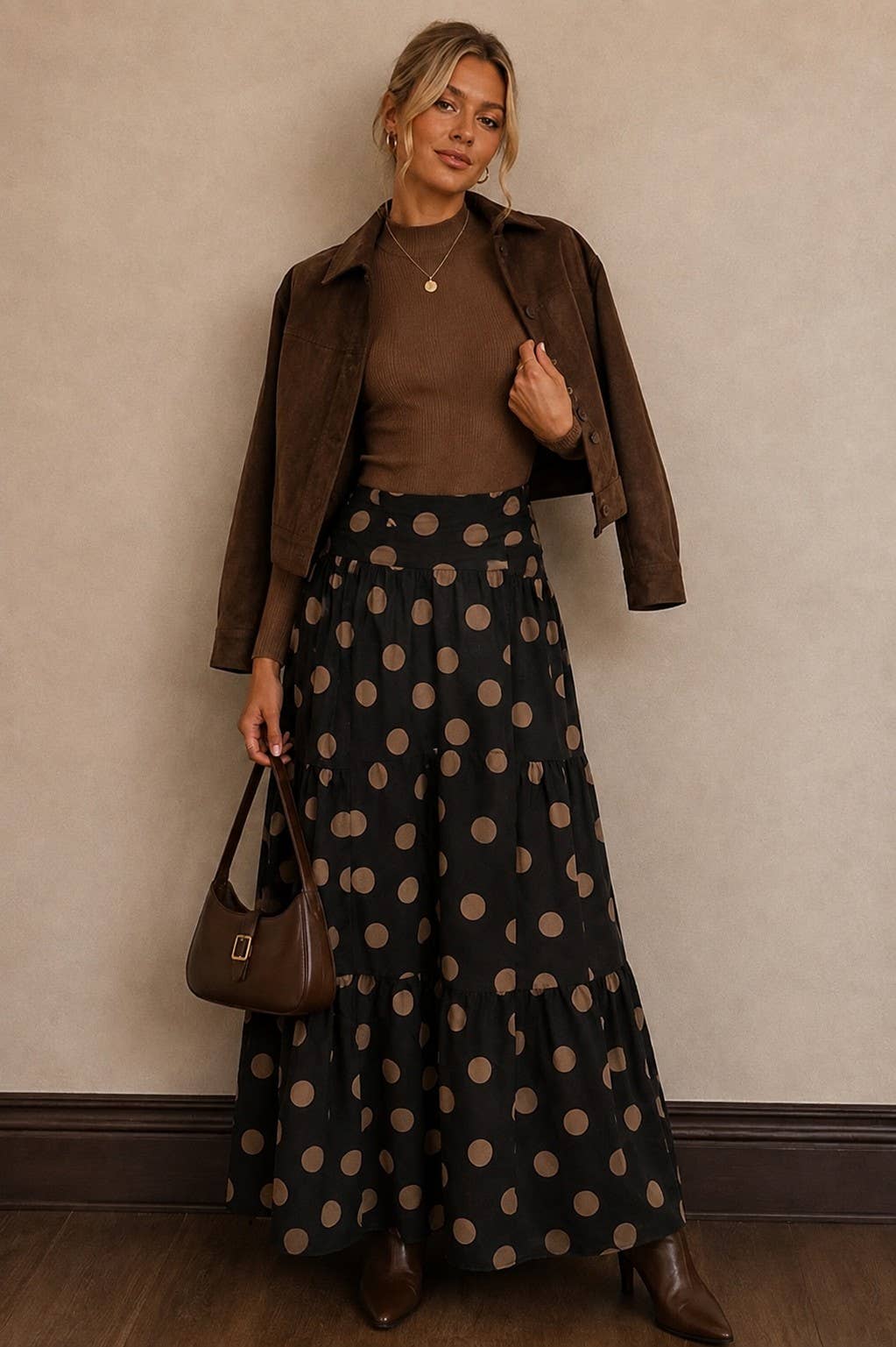 Tiered Polka Dot Wide Leg Pants