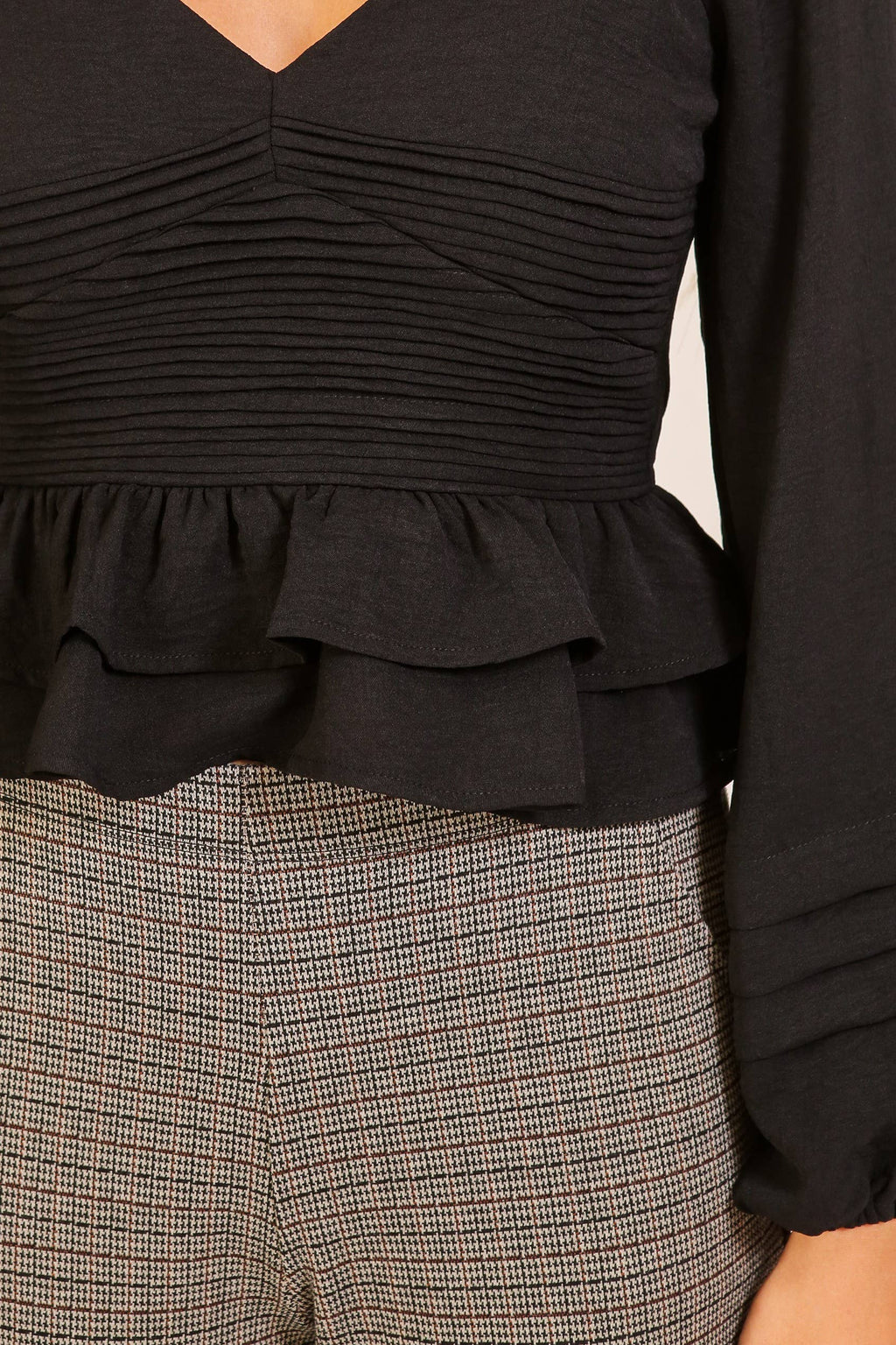 Ruched Peplum Long Sleeve Top 3