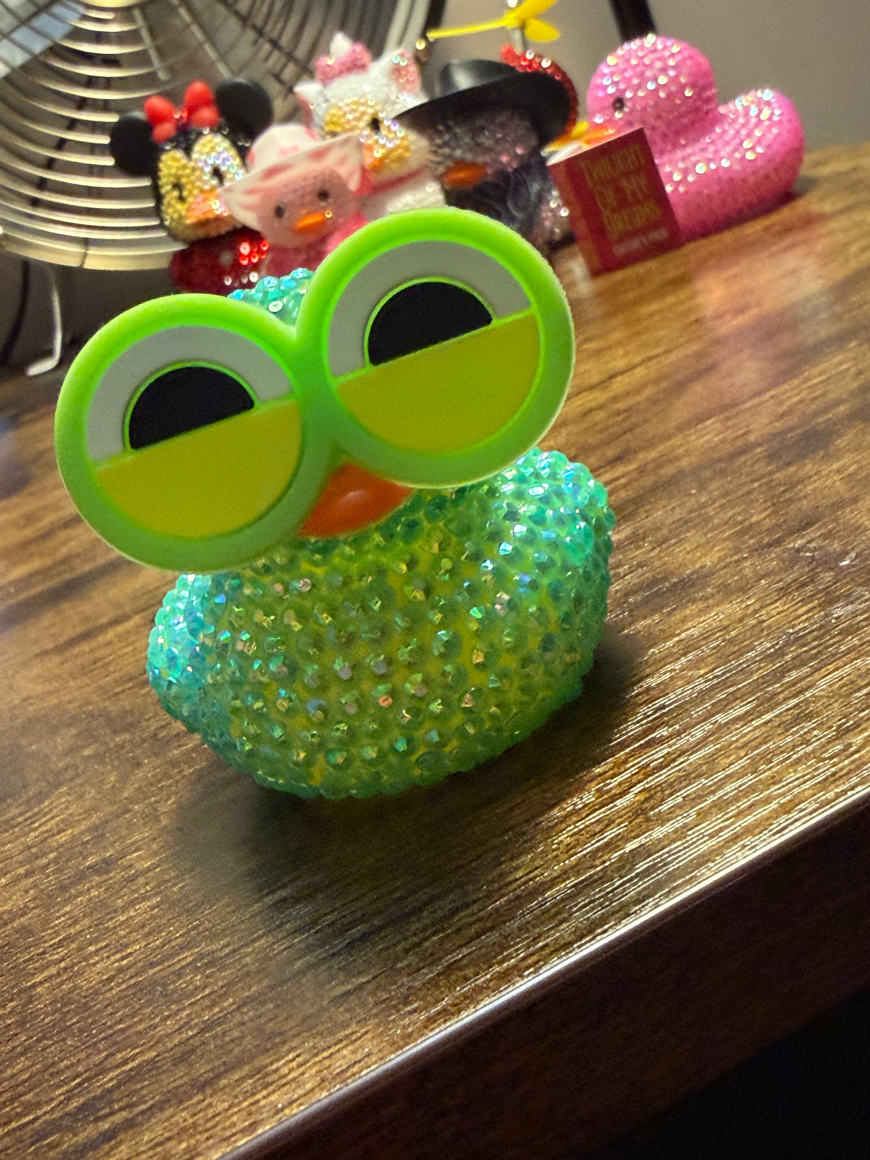 Green Bedazzled Rubber Duck