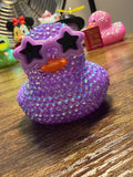 Purple Star Glasses Bedazzled Rubber Duck